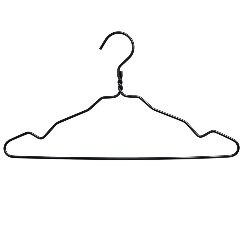 Alluminum Kleiderbügel in schwarz mit durchgehenden Draht- Design