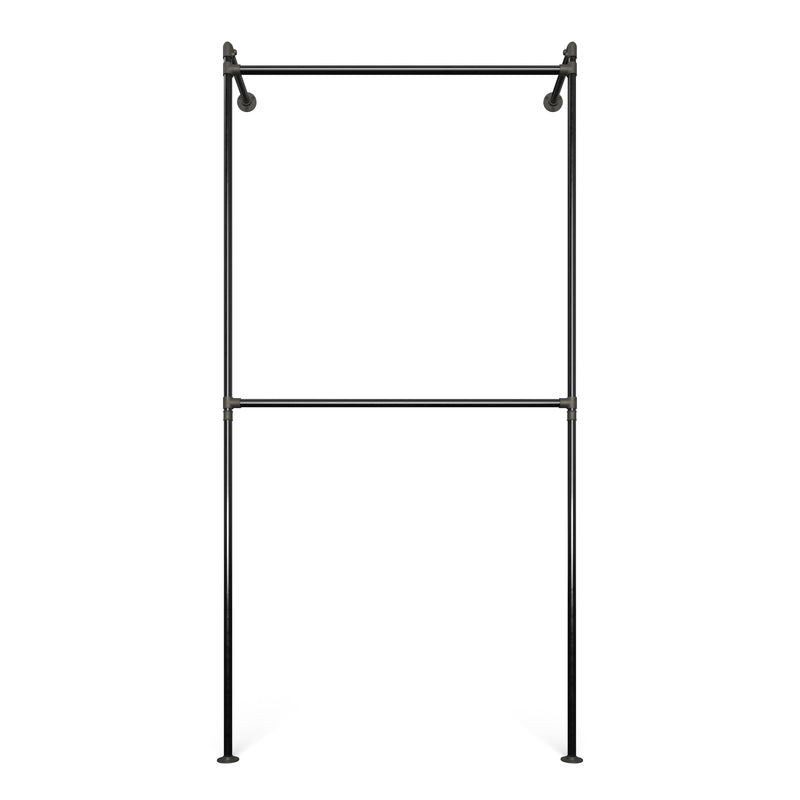 Original Walk-in 1 Reihe Kleiderständer mit doppelter Kleiderstange - (1 Stange / 2 Stangen)