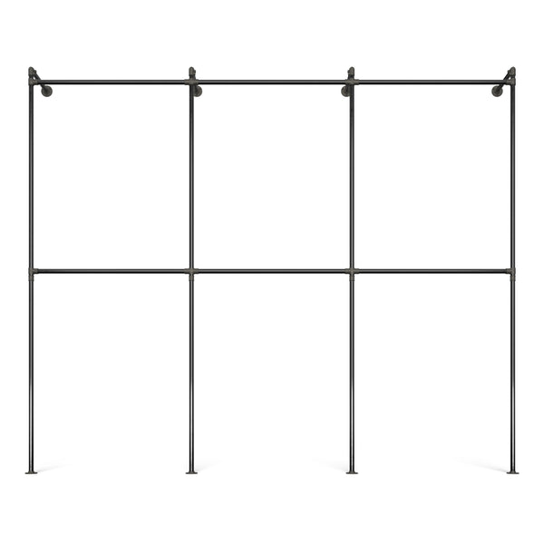 Original Walk-In 3 Reihen Kleiderstangensystem - (2 Stangen / 2 Stangen / 2 Stangen)