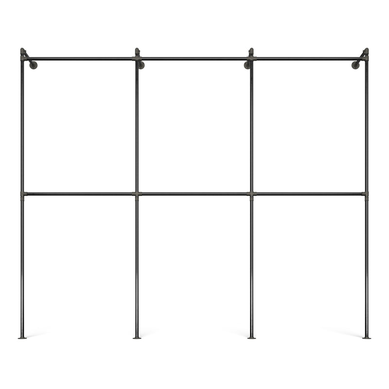 Original Walk-In 3 Reihen Kleiderstangensystem - (2 Stangen / 2 Stangen / 2 Stangen)
