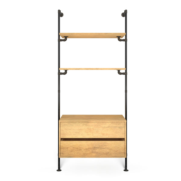 Original Walk-In 1 Reihe mit Kommode - (2 Regale + 1 Kommode)