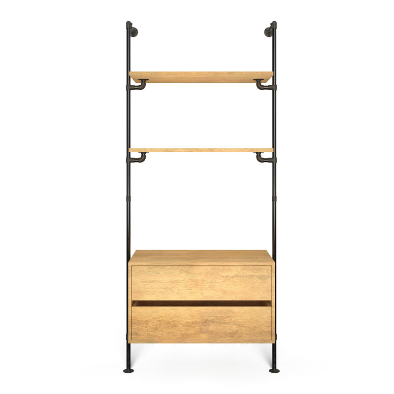 Original Walk-In 1 Reihe mit Kommode - (2 Regale + 1 Kommode)