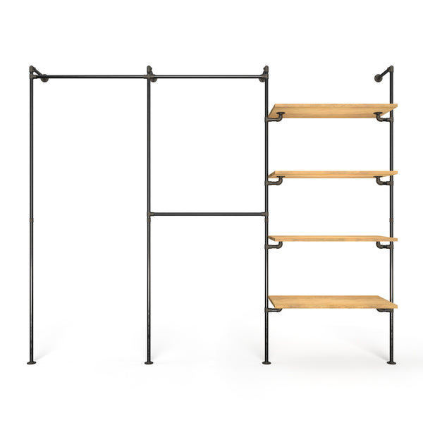 Original Walk-In 3 Reihen Kleiderstangensystem - (1 Stange / 2 Stangen / 4 Regale )