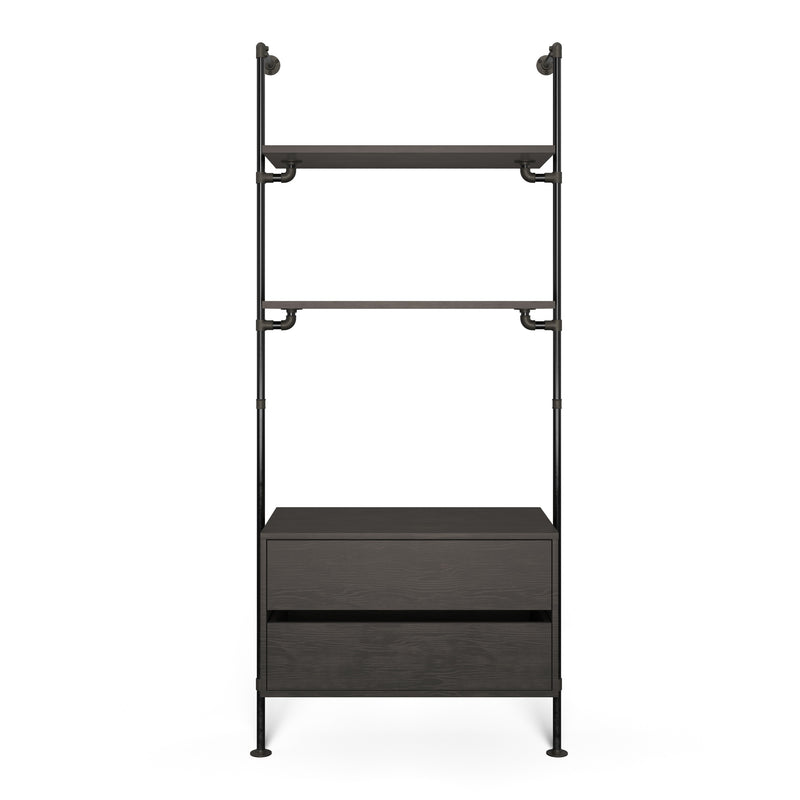 Original Walk-In 1 Reihe mit Kommode - (2 Regale + 1 Kommode)