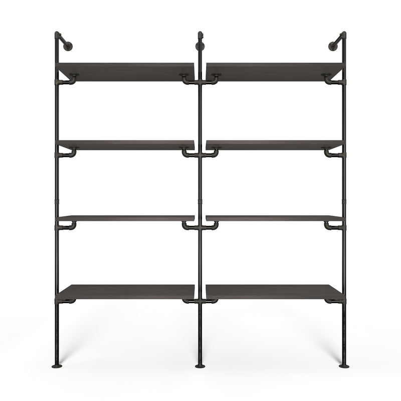 Original Walk-In 2 Reihen Kleiderstangensystem - (4 Regale / 4 Regale)
