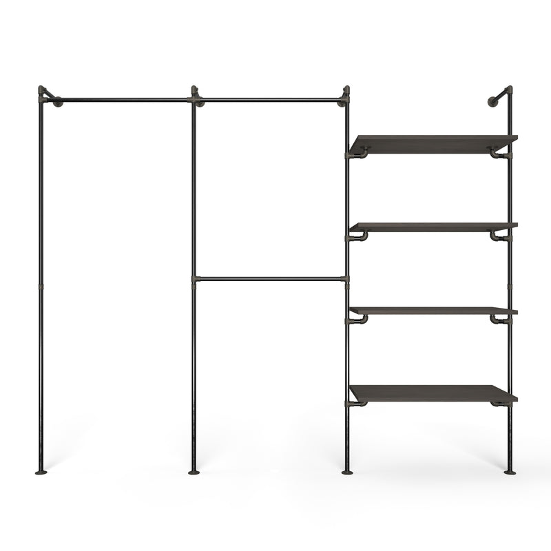 Original Walk-In 3 Reihen Kleiderstangensystem - (1 Stange / 2 Stangen / 4 Regale )