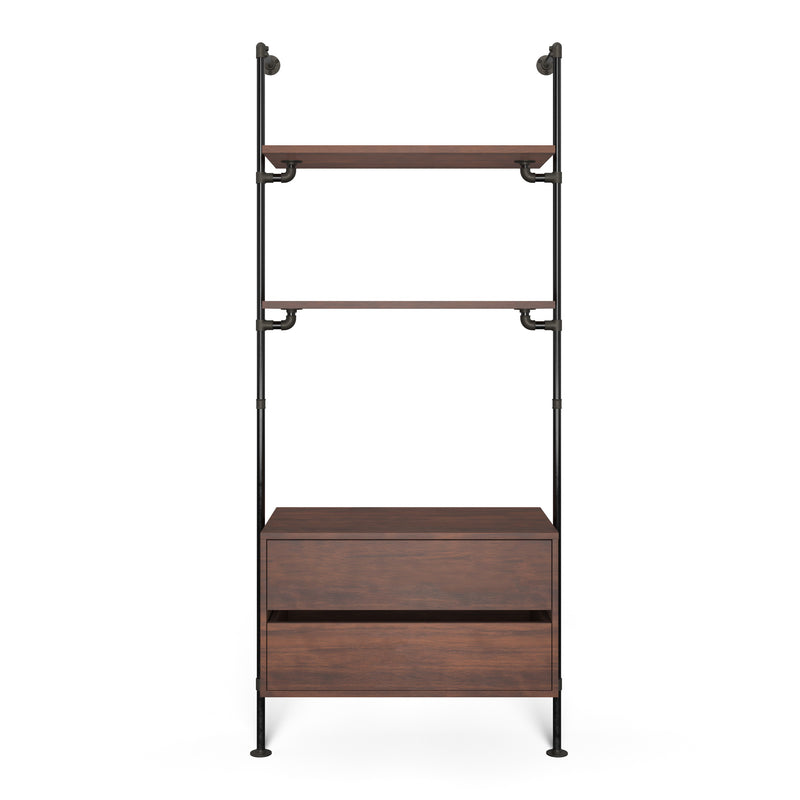 Original Walk-In 1 Reihe mit Kommode - (2 Regale + 1 Kommode)
