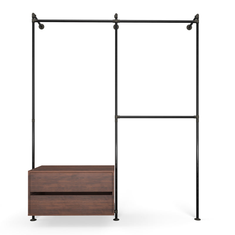 Original Walk-In 2 Reihen mit Kommode - (1 Stange + 1 Kommode / 2 Stangen)