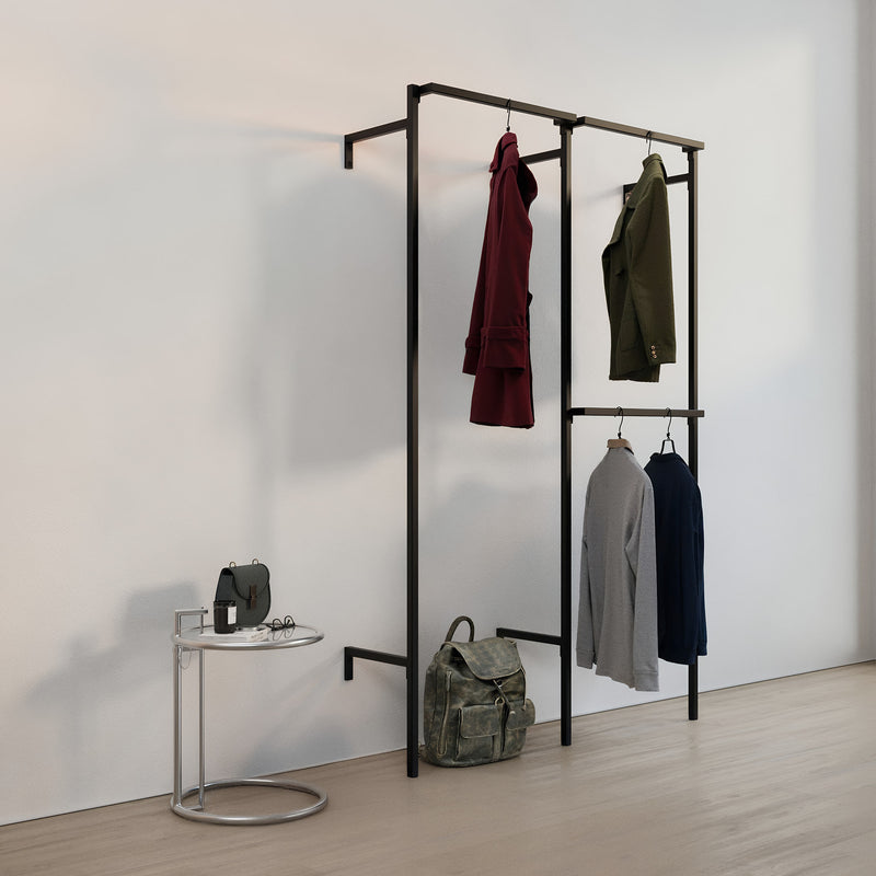 Frame Walk-In 2 Reihen Kleiderstangensystem - (1 Kleiderstange / 2 Kleiderstangen)