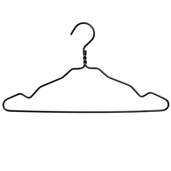 Alluminum Kleiderbügel in schwarz mit durchgehenden Draht- Design