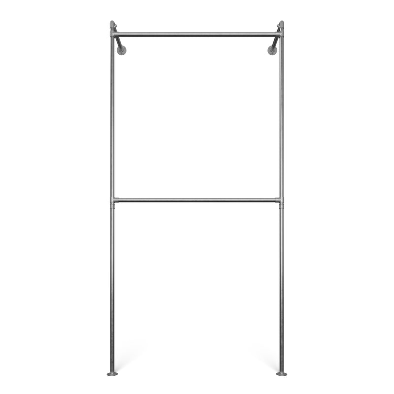 Original Walk-in 1 Reihe Kleiderständer mit doppelter Kleiderstange - (1 Stange / 2 Stangen)
