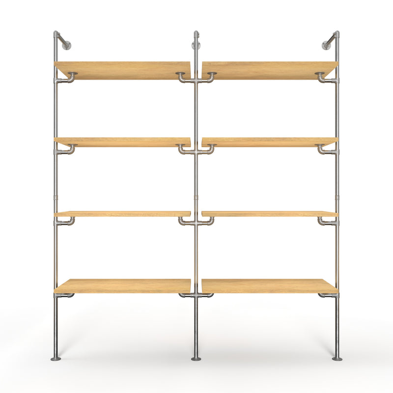 Original Walk-In 2 Reihen Kleiderstangensystem - (4 Regale / 4 Regale)