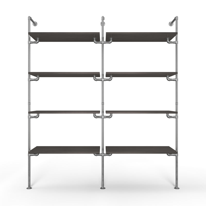 Original Walk-In 2 Reihen Kleiderstangensystem - (4 Regale / 4 Regale)