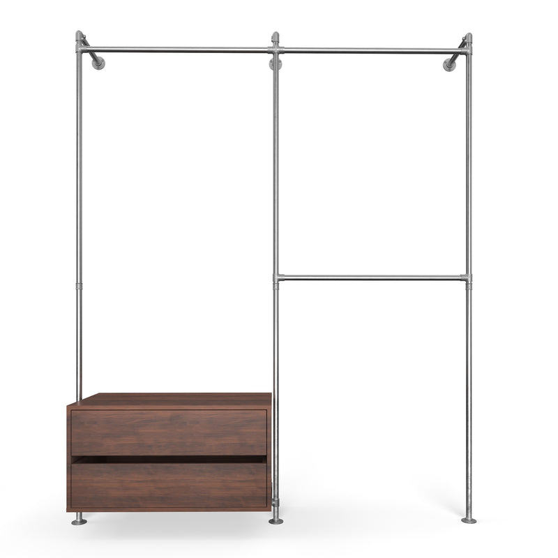 Original Walk-In 2 Reihen mit Kommode - (1 Stange + 1 Kommode / 2 Stangen)