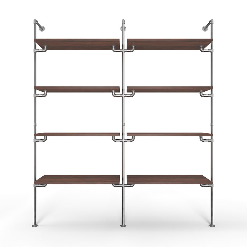 Original Walk-In 2 Reihen Kleiderstangensystem - (4 Regale / 4 Regale)
