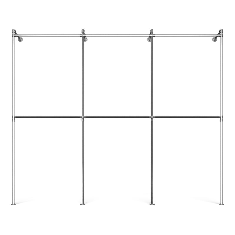 Original Walk-In 3 Reihen Kleiderstangensystem - (2 Stangen / 2 Stangen / 2 Stangen)