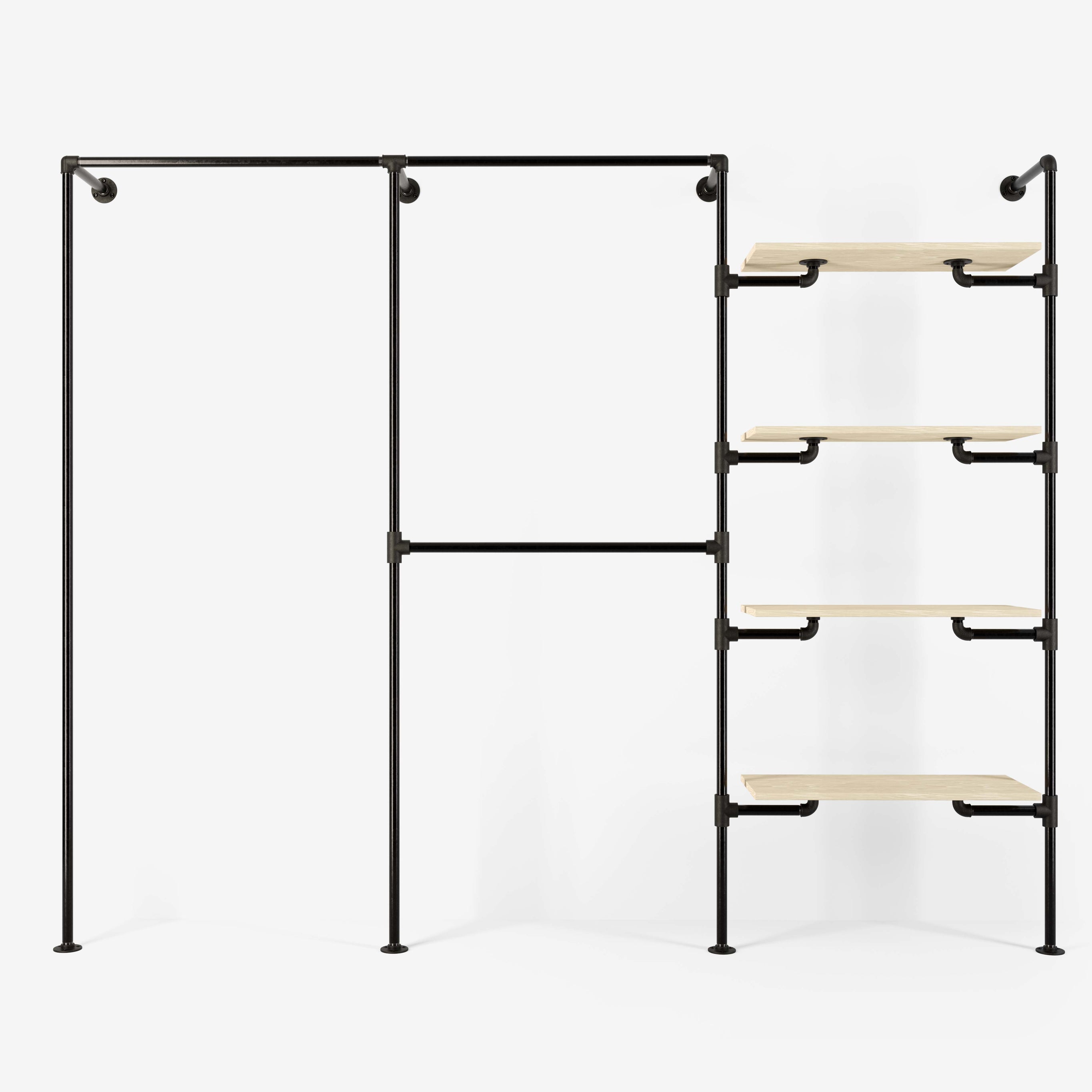 kleiderstangensystem | walk-in 3 reihen | rackbuddy.de