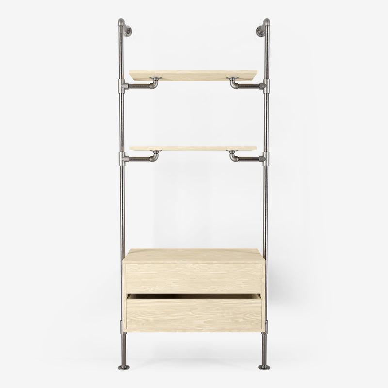 The Walk-In mit Kommode - (2 Regale + 1 Kommode)