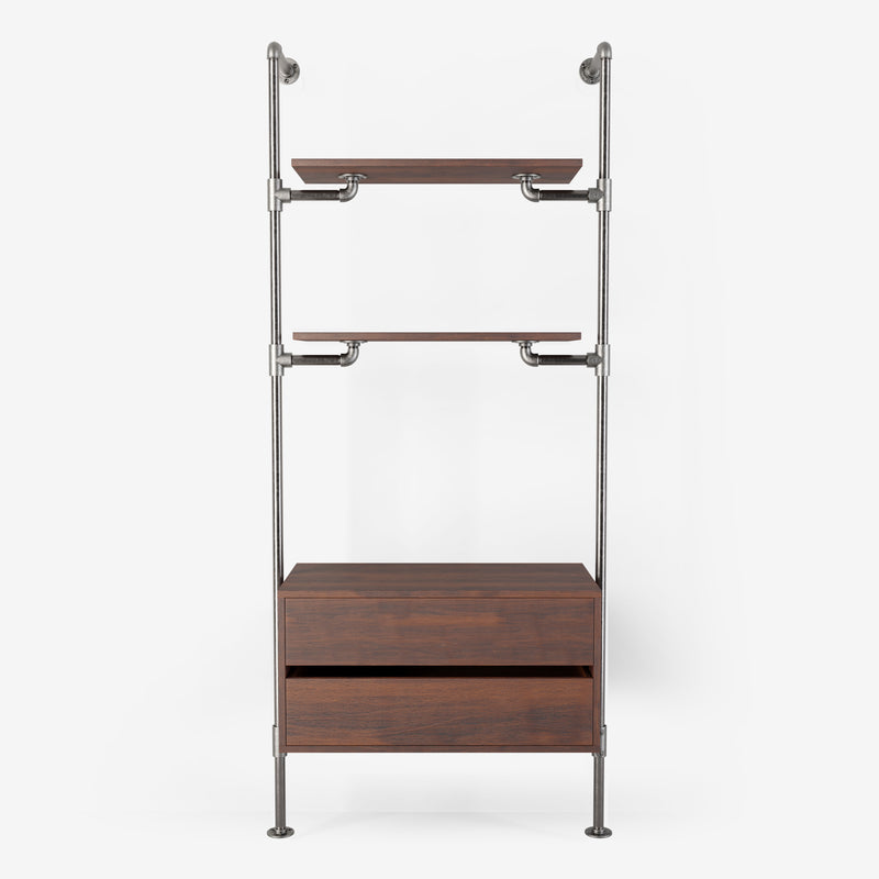 The Walk-In mit Kommode - (2 Regale + 1 Kommode)