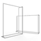 zwei geometrische Kleiderständer aus quadratischen Eisenstangen in Chrome. einer ist hoch einer ist breit